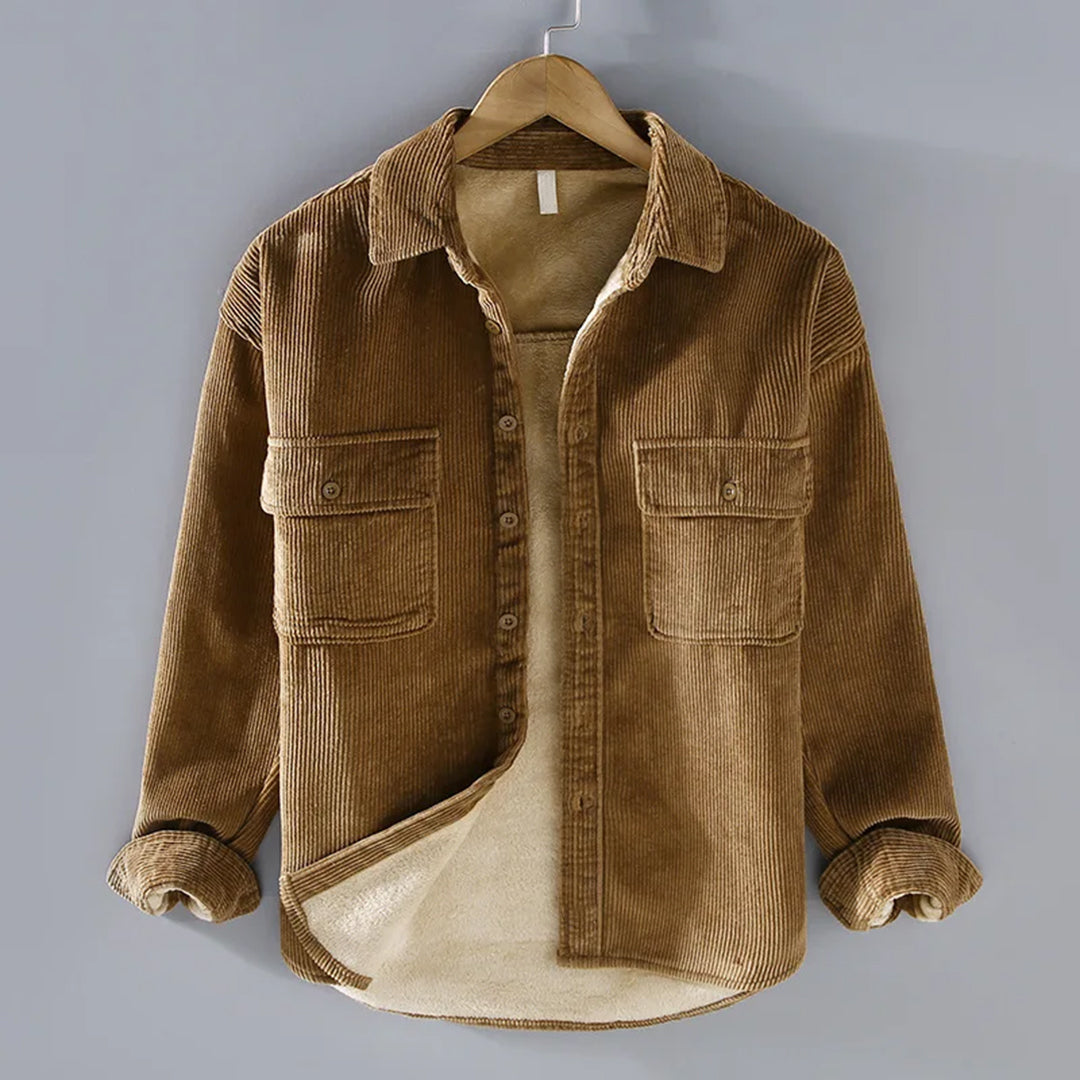 Chaqueta de pana cálida para hombre Peter, abotonada para el invierno