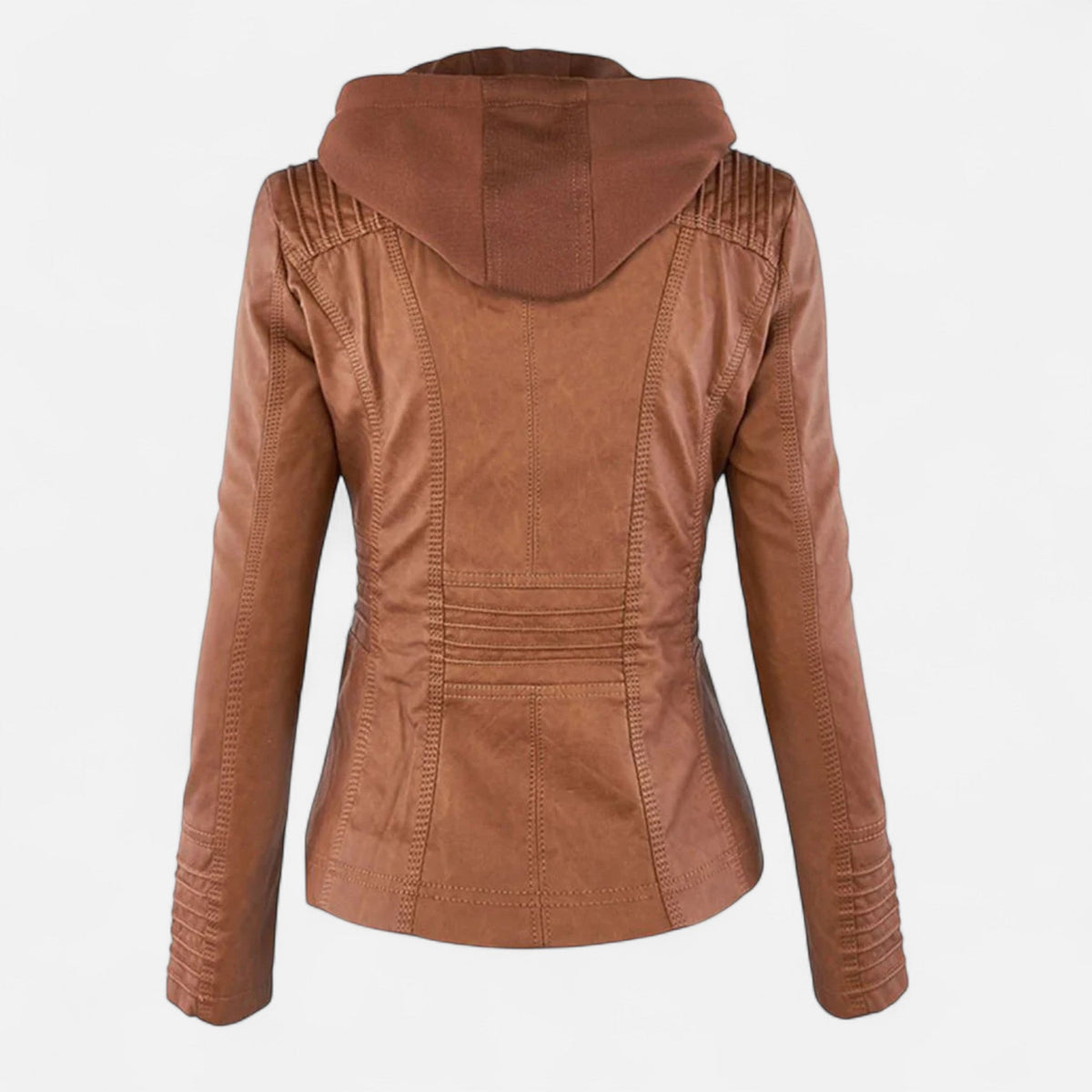 Veste en Cuir Pleine Fleur Doublée Coupe Ajustée pour Femme