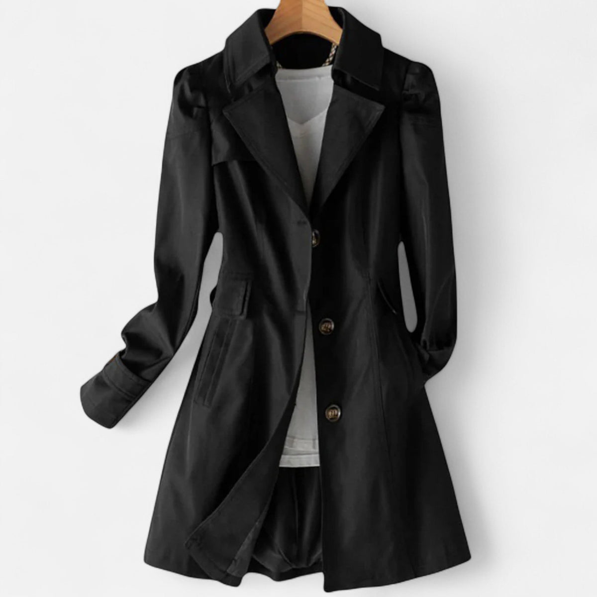 Trench Ceinturé Coupe Fluide Taille Soulignée pour Femme