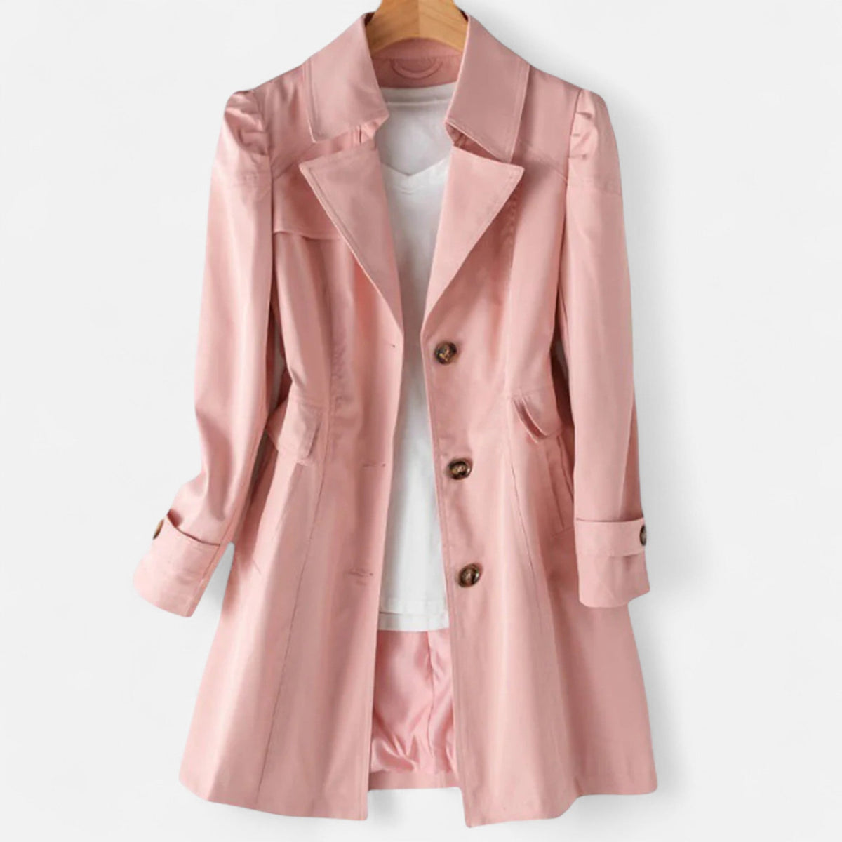 Trench Ceinturé Coupe Fluide Taille Soulignée pour Femme