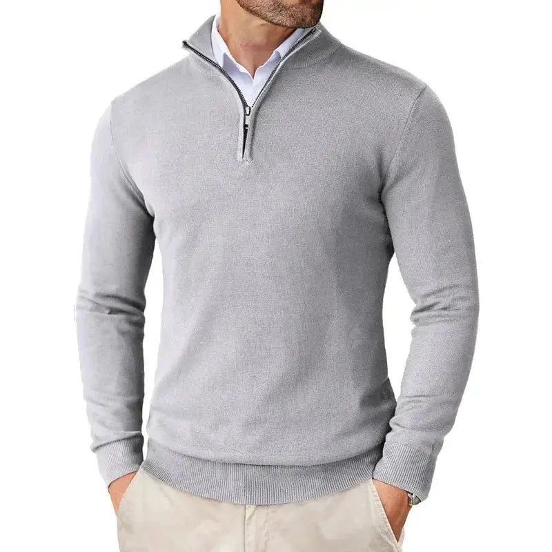 Jersey clásico con media cremallera para hombre, cómodo y elegante para toda ocasión