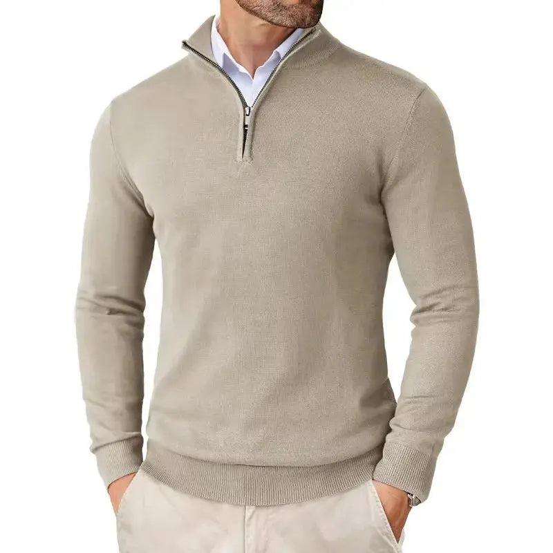 Jersey clásico con media cremallera para hombre, cómodo y elegante para toda ocasión
