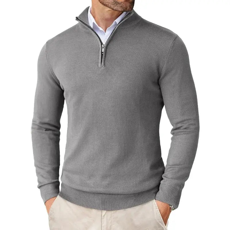 Jersey clásico con media cremallera para hombre, cómodo y elegante para toda ocasión