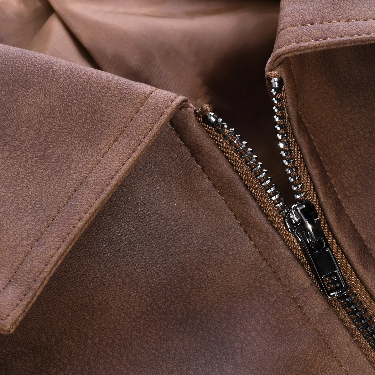 Veste en Similicuir Poignets Zippés Coupe Motard pour Homme