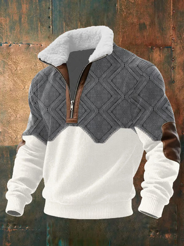Jersey polar cálido y ligero para hombre, con cuello alto, ideal para actividades al aire libre