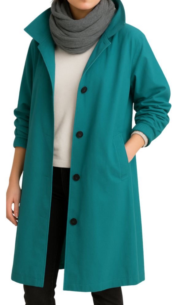 Trench-Coat Coupe-Vent Finition Imperméable pour Femme