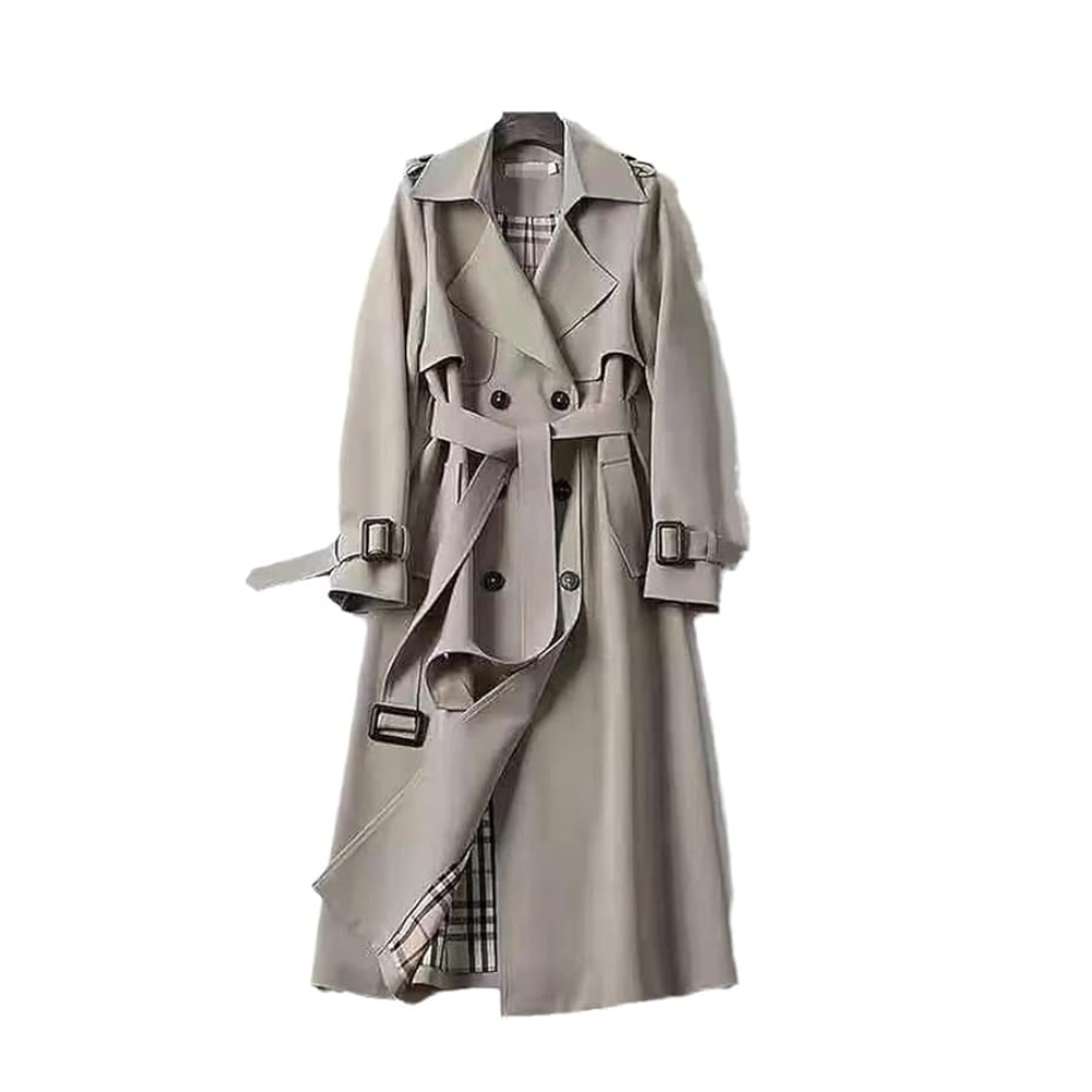 Trench-coat femme long double boutonnage coupe structurée