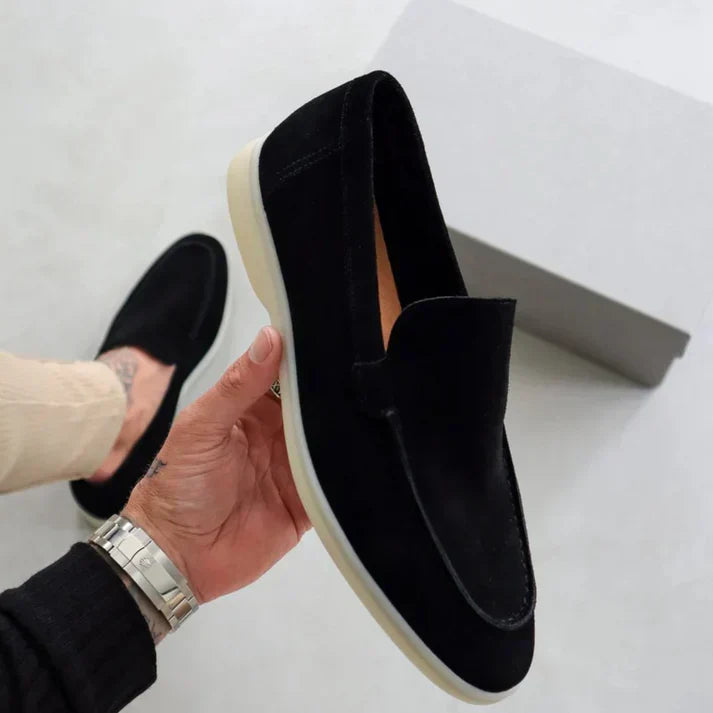 Mocassins homme daim souple semelle légère style raffiné