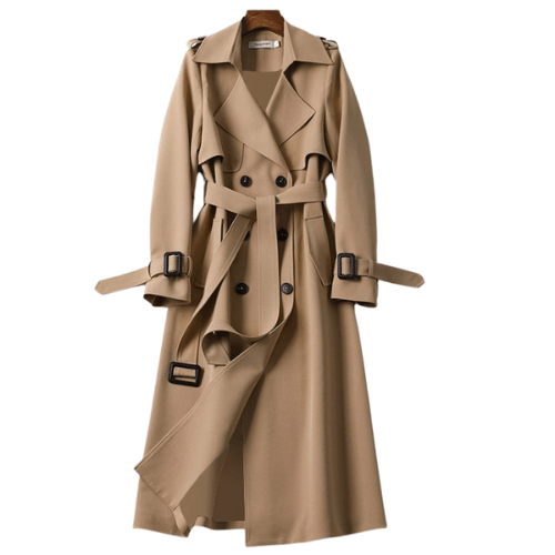 Trench-Coat Taille Cintrée Épaulettes pour Femme