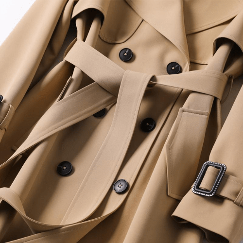 Trench-Coat Taille Cintrée Épaulettes pour Femme