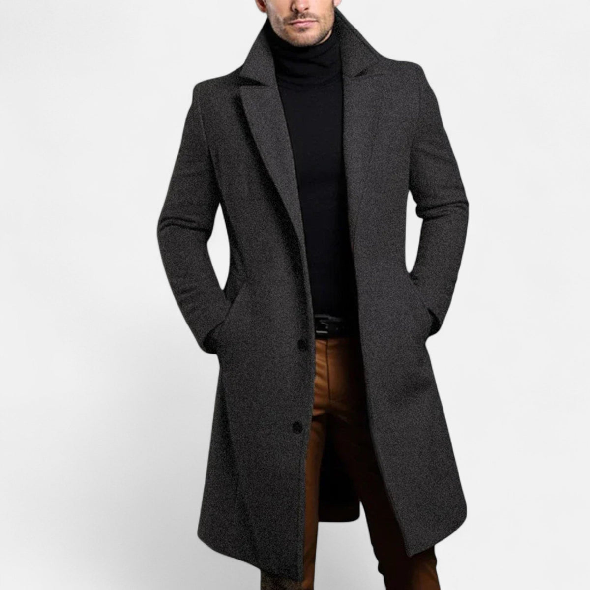 Manteau Classique Revers Structurés Doublure Intégrale pour Homme