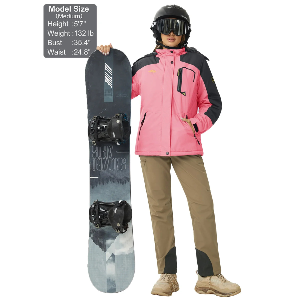 Parka femme imperméable doublure polaire capuche intégrée coupe-vent
