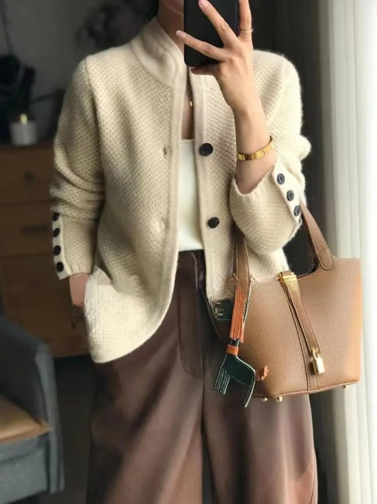 Cardigan in cashmere da donna Lucille con bottoni e taglio classico
