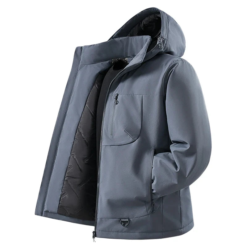 Veste imperméable homme capuche doublure graphène matelassage coton