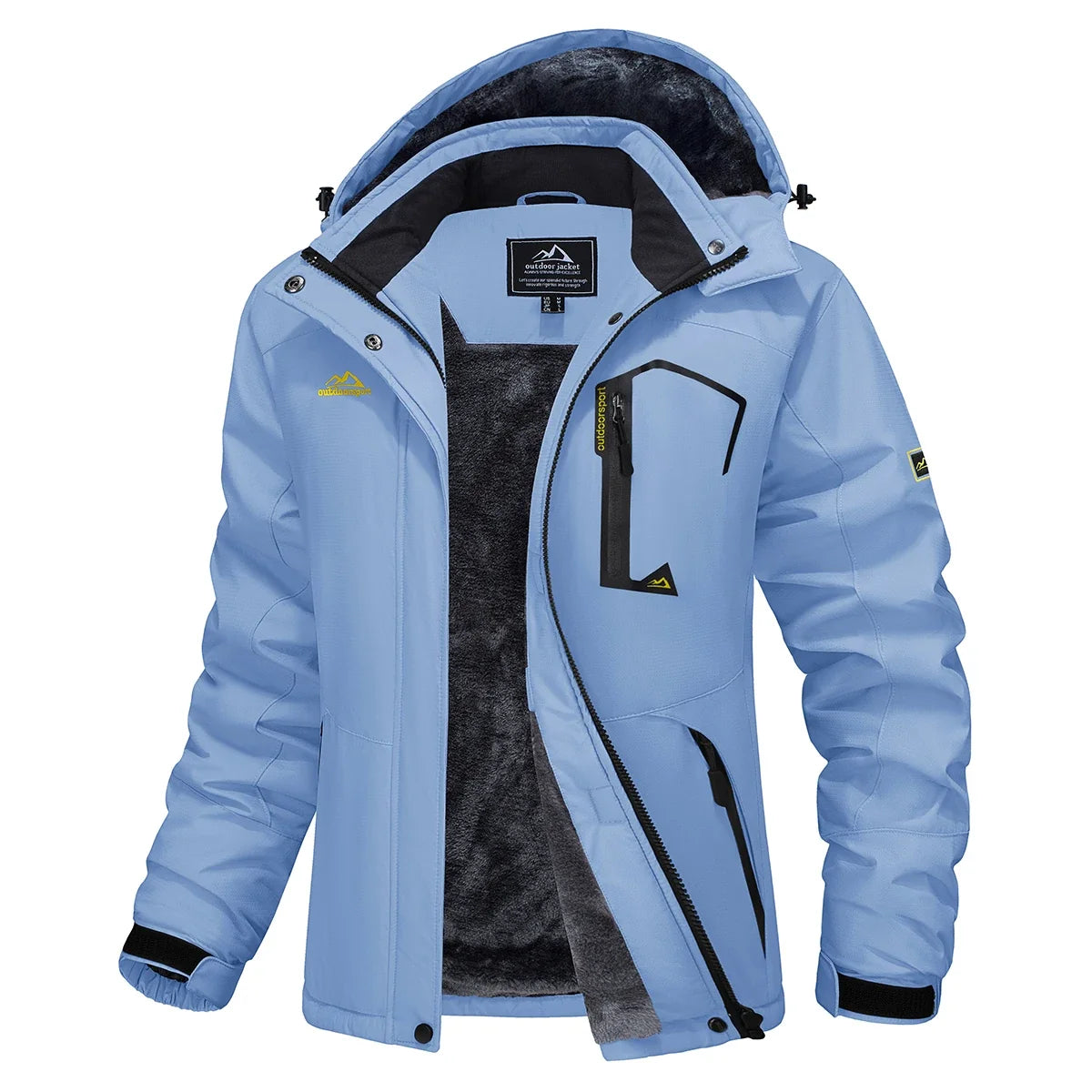 Parka femme imperméable doublure polaire capuche intégrée coupe-vent