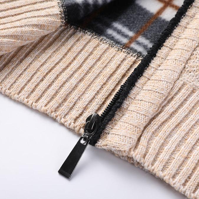 Men's lightweight textured knit jacket for mid-season wear
