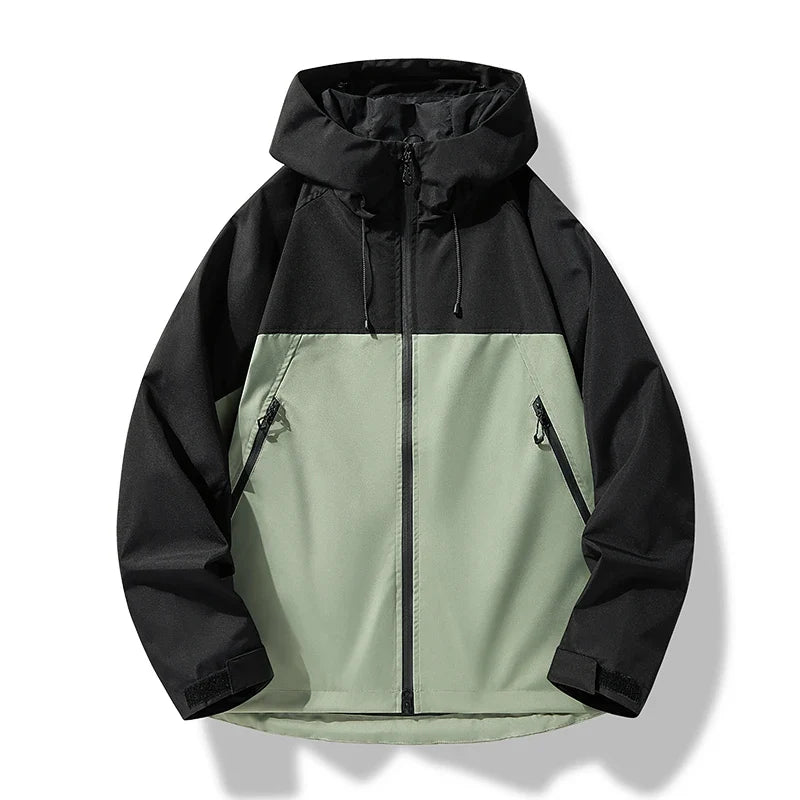 Veste shell homme coupe-vent imperméable capuche outdoor