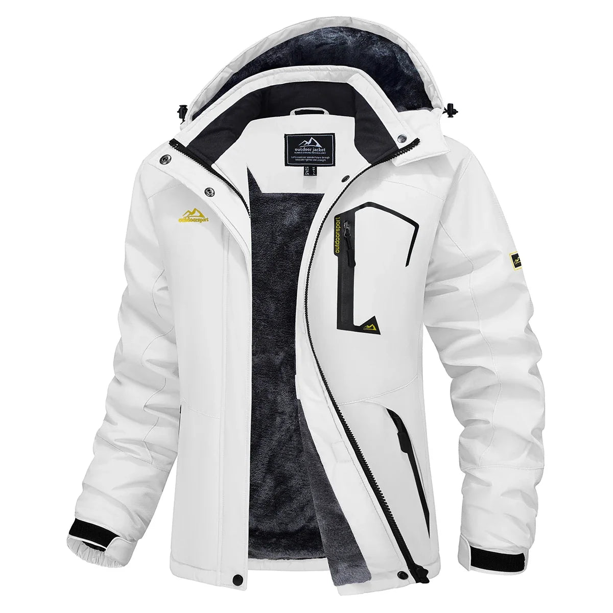 Parka femme imperméable doublure polaire capuche intégrée coupe-vent
