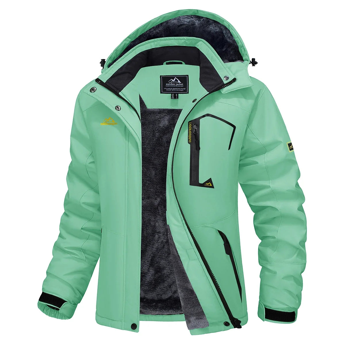 Parka femme imperméable doublure polaire capuche intégrée coupe-vent