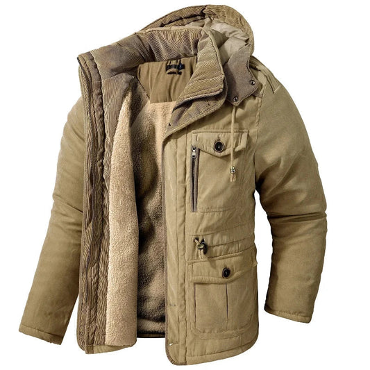 Parka homme chaude capuche amovible protection hivernale
