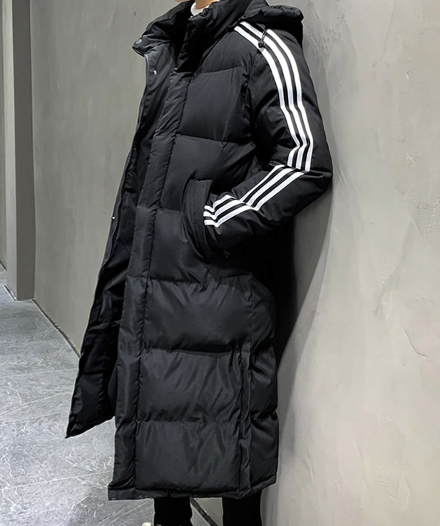 Manteau long homme capuche protection hivernale maximale