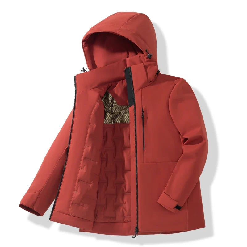 Chaqueta impermeable y cortavientos unisex, con capucha térmica y tratamiento antimanchas