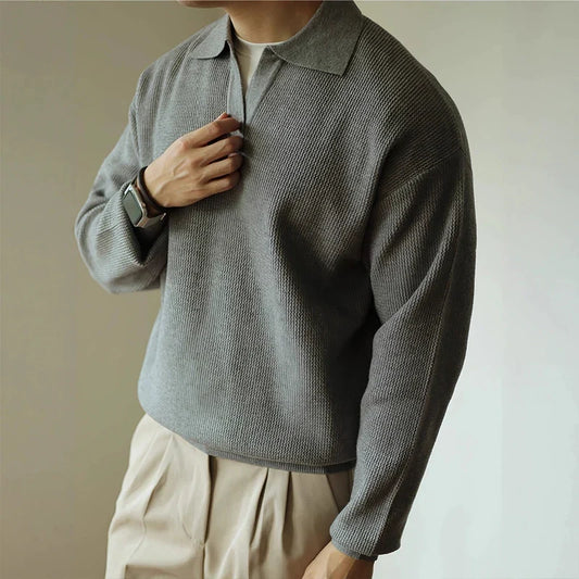 Polo da uomo in maglia, dal taglio classico e dall'eleganza casual