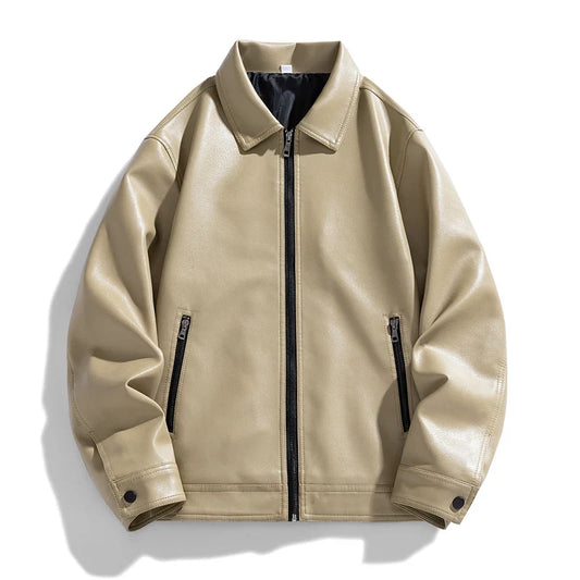 Nadčasová elegantní pánská kožená bomber bunda