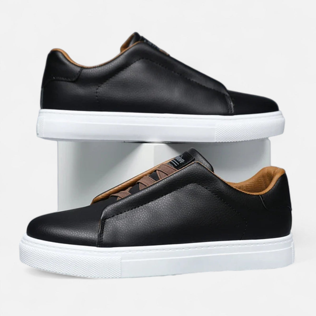Sneakers en Cuir Semelle Confort Sans Lacets pour Homme