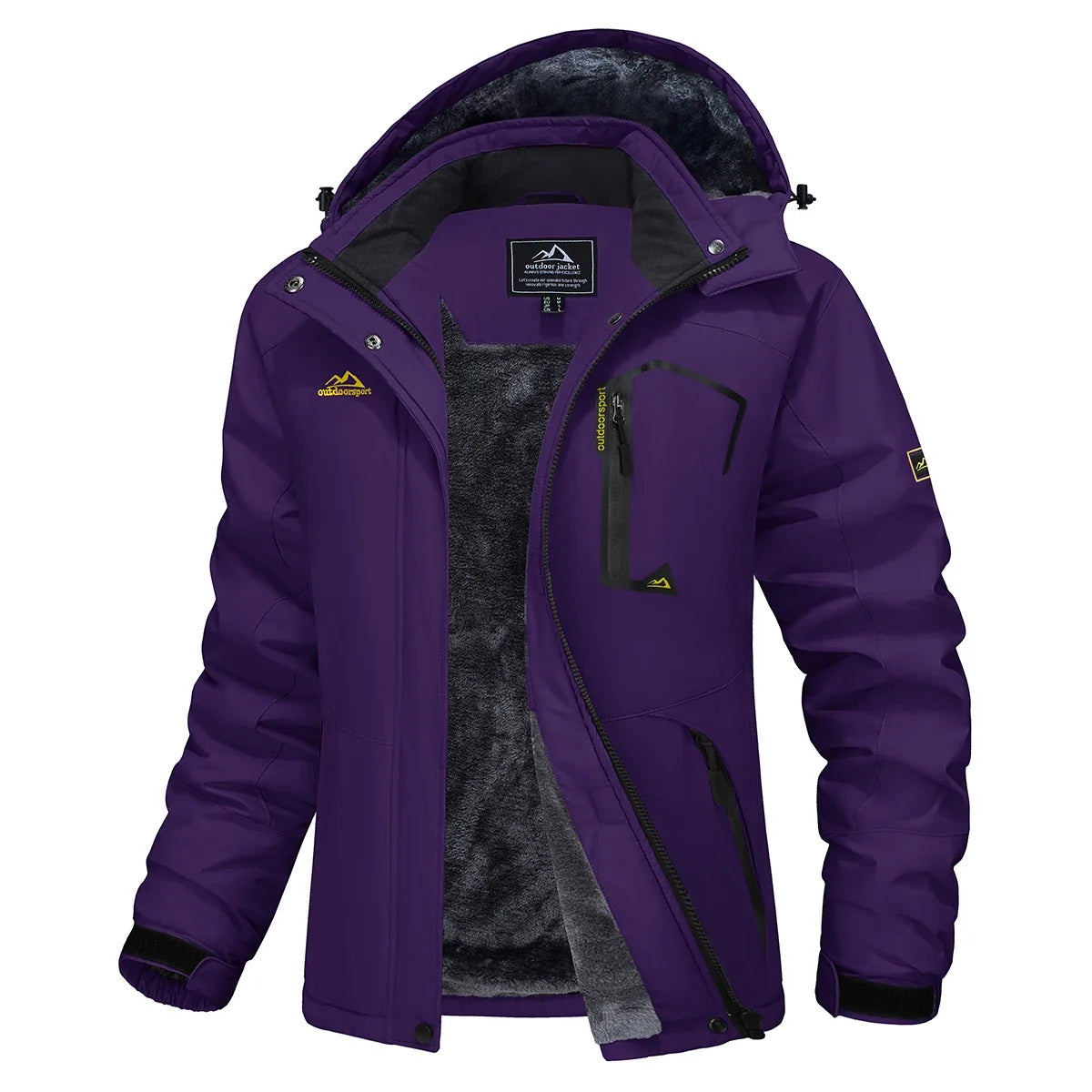 Parka femme imperméable doublure polaire capuche intégrée coupe-vent