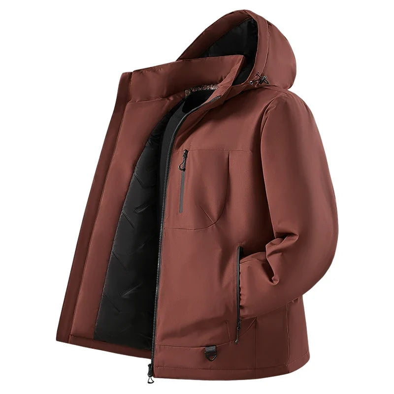 Veste imperméable homme capuche doublure graphène matelassage coton