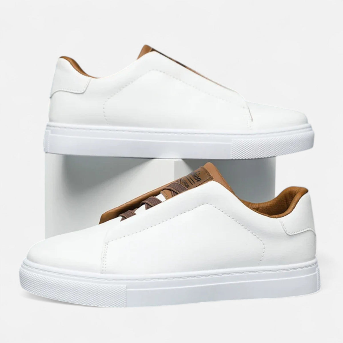 Sneakers en Cuir Semelle Confort Sans Lacets pour Homme