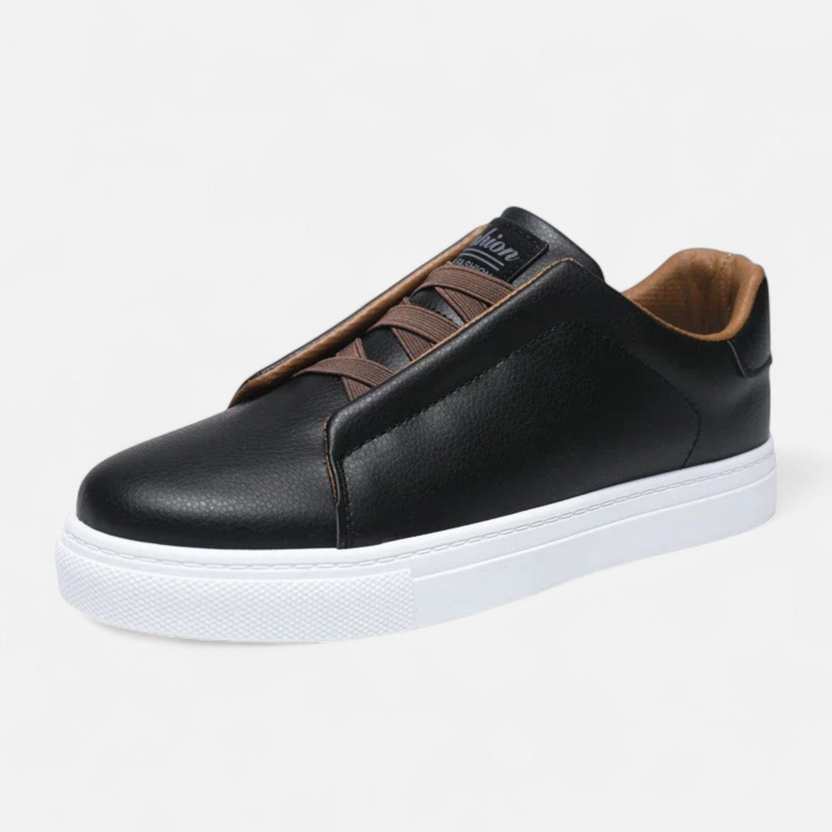 Sneakers en Cuir Semelle Confort Sans Lacets pour Homme