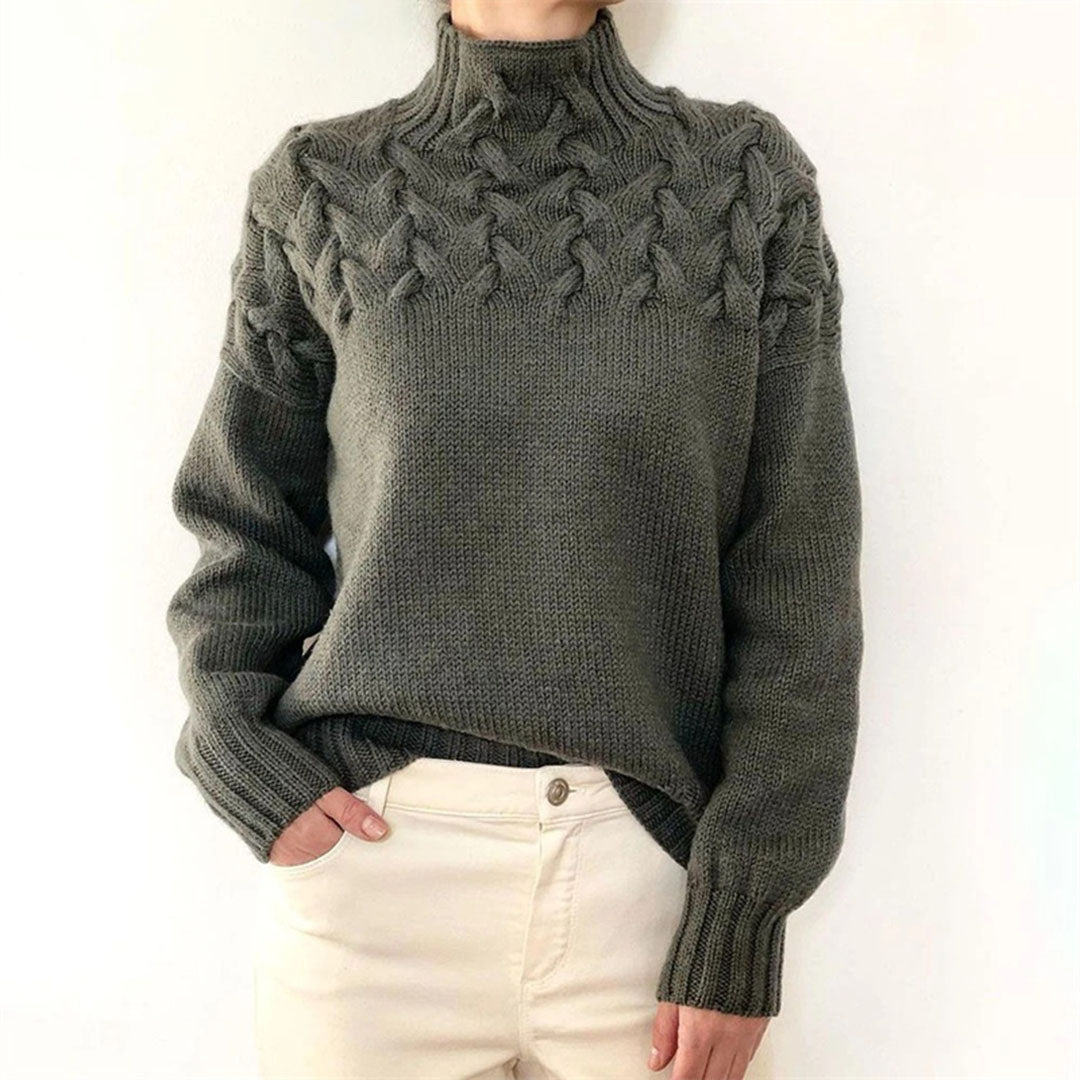 Maglione oversize da donna in cashmere, dolce maglia morbida e lussuosa, collo alto