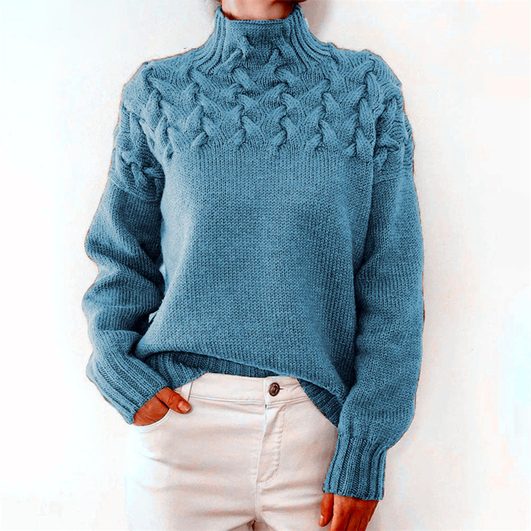 Maglione oversize da donna in cashmere, dolce maglia morbida e lussuosa, collo alto