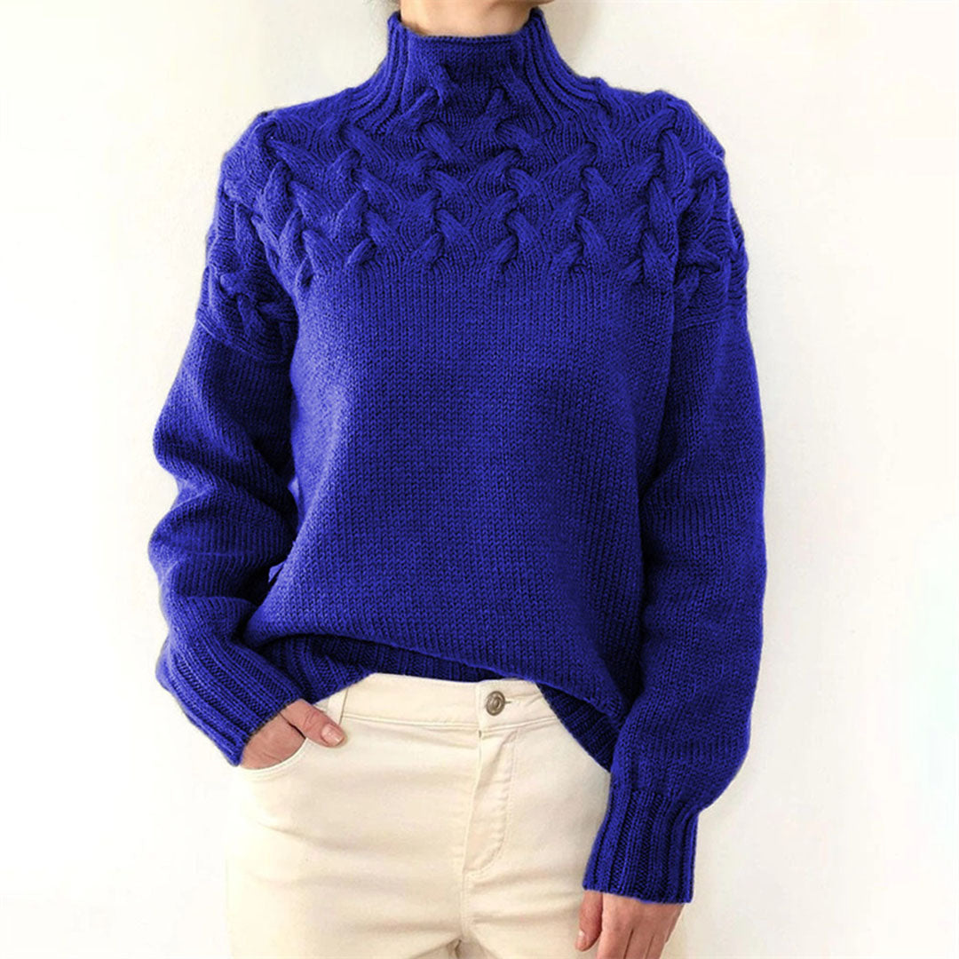 Maglione oversize da donna in cashmere, dolce maglia morbida e lussuosa, collo alto