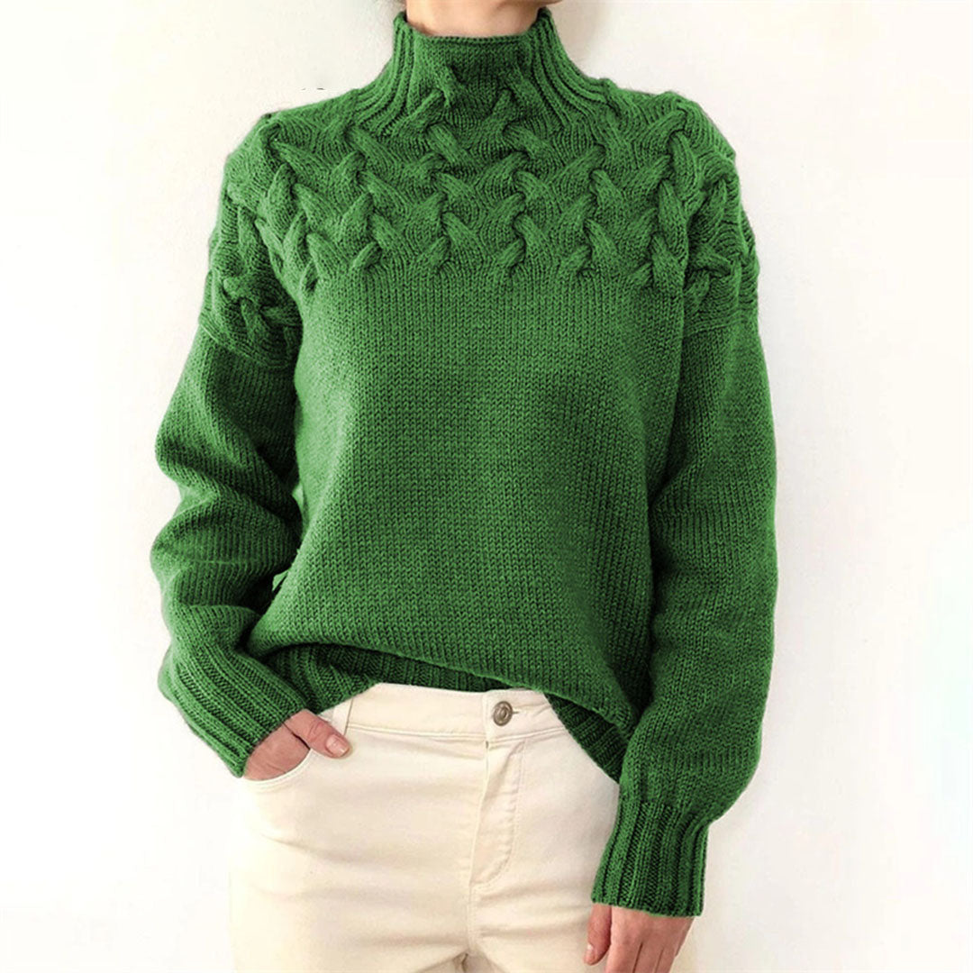 Maglione oversize da donna in cashmere, dolce maglia morbida e lussuosa, collo alto