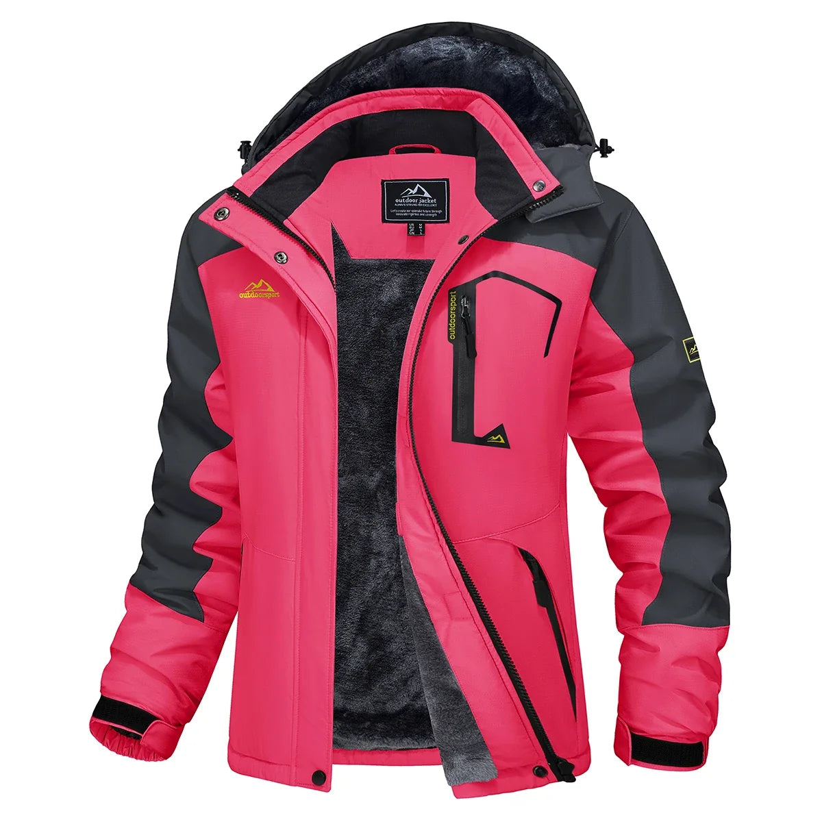 Parka femme imperméable doublure polaire capuche intégrée coupe-vent