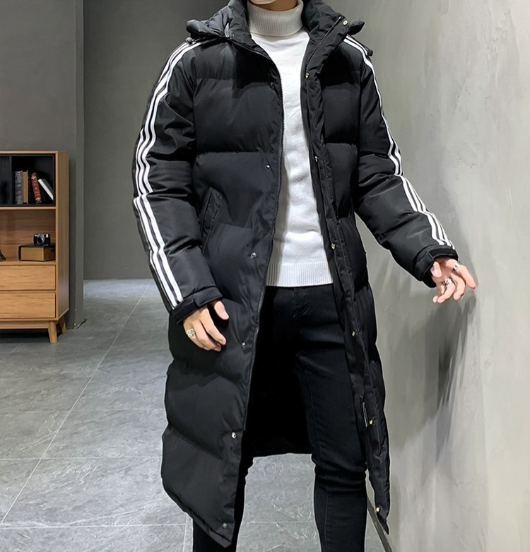 Manteau long homme capuche protection hivernale maximale