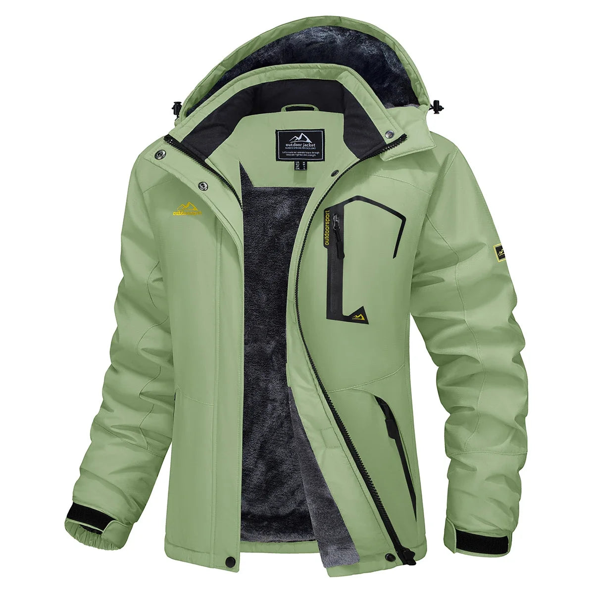 Parka femme imperméable doublure polaire capuche intégrée coupe-vent