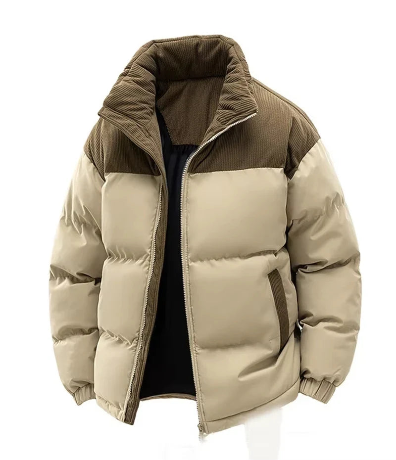 Chaqueta acolchada para hombre, amplia, con capucha, cremallera y forro polar, para el día a día