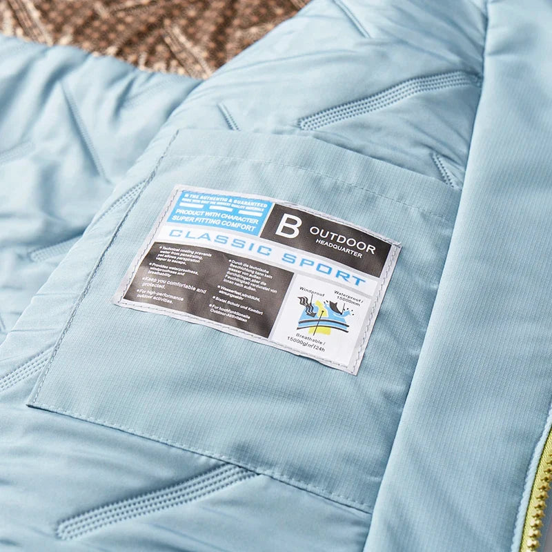 Veste imperméable homme capuche doublure graphène matelassage coton