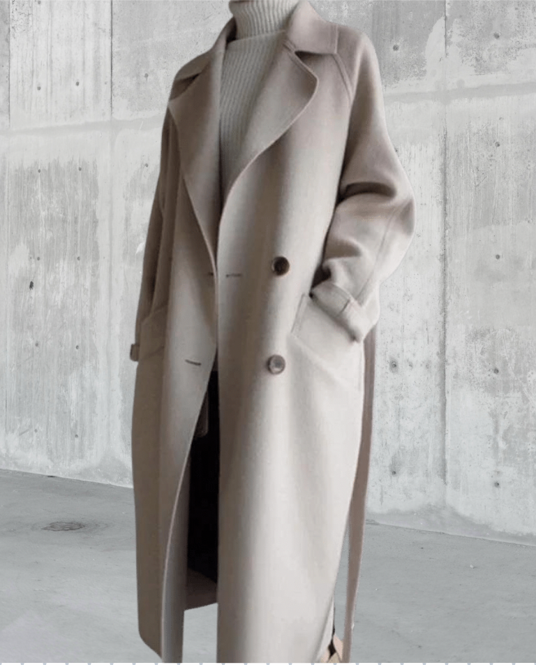 Manteau long femme laine coupe classique chaleur premium