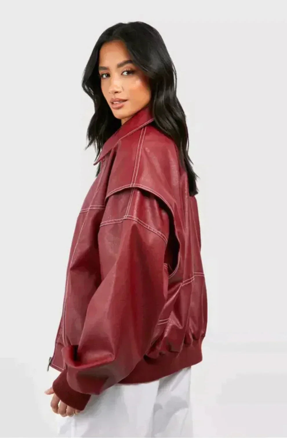 Dámská oversized bomber bunda v trendy ležérním stylu