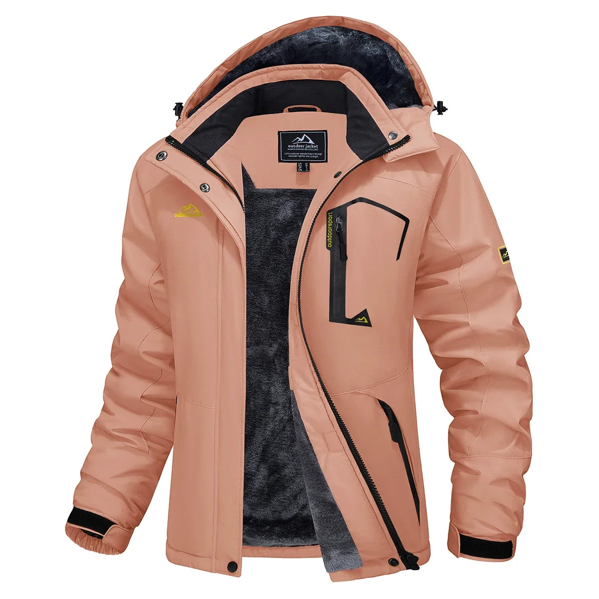 Parka femme imperméable doublure polaire capuche intégrée coupe-vent