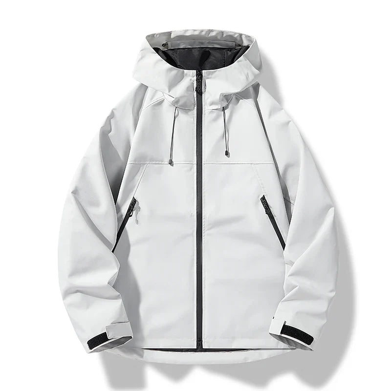 Veste shell homme coupe-vent imperméable capuche outdoor