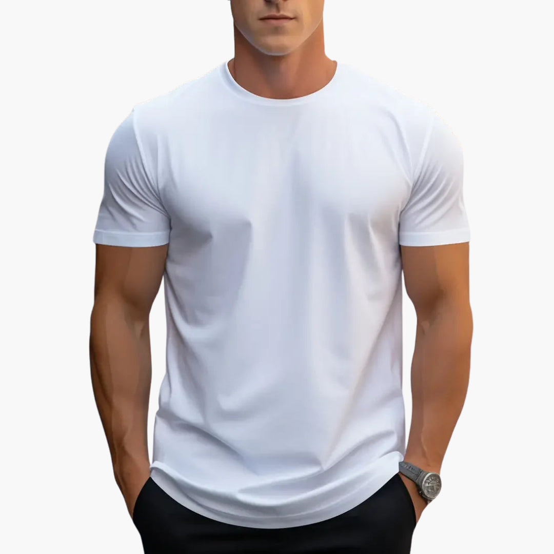 T-Shirt Col Rond Coupe Droite Manches Courtes pour Homme
