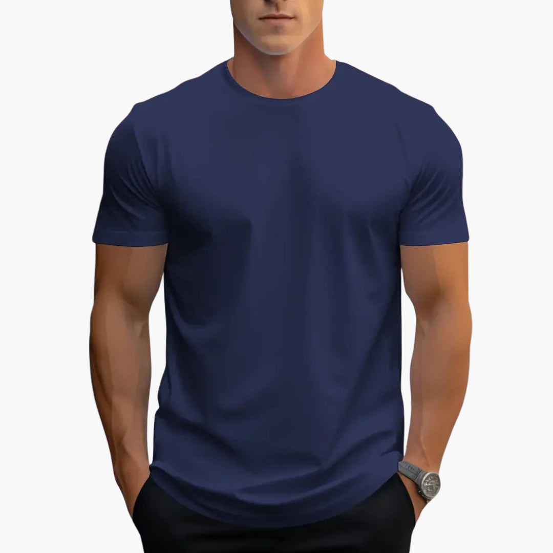 T-Shirt Col Rond Coupe Droite Manches Courtes pour Homme