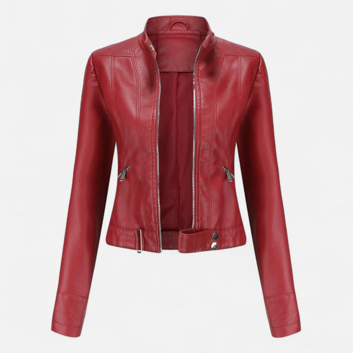 Veste femme cuir premium coupe cintrée élégance raffinée