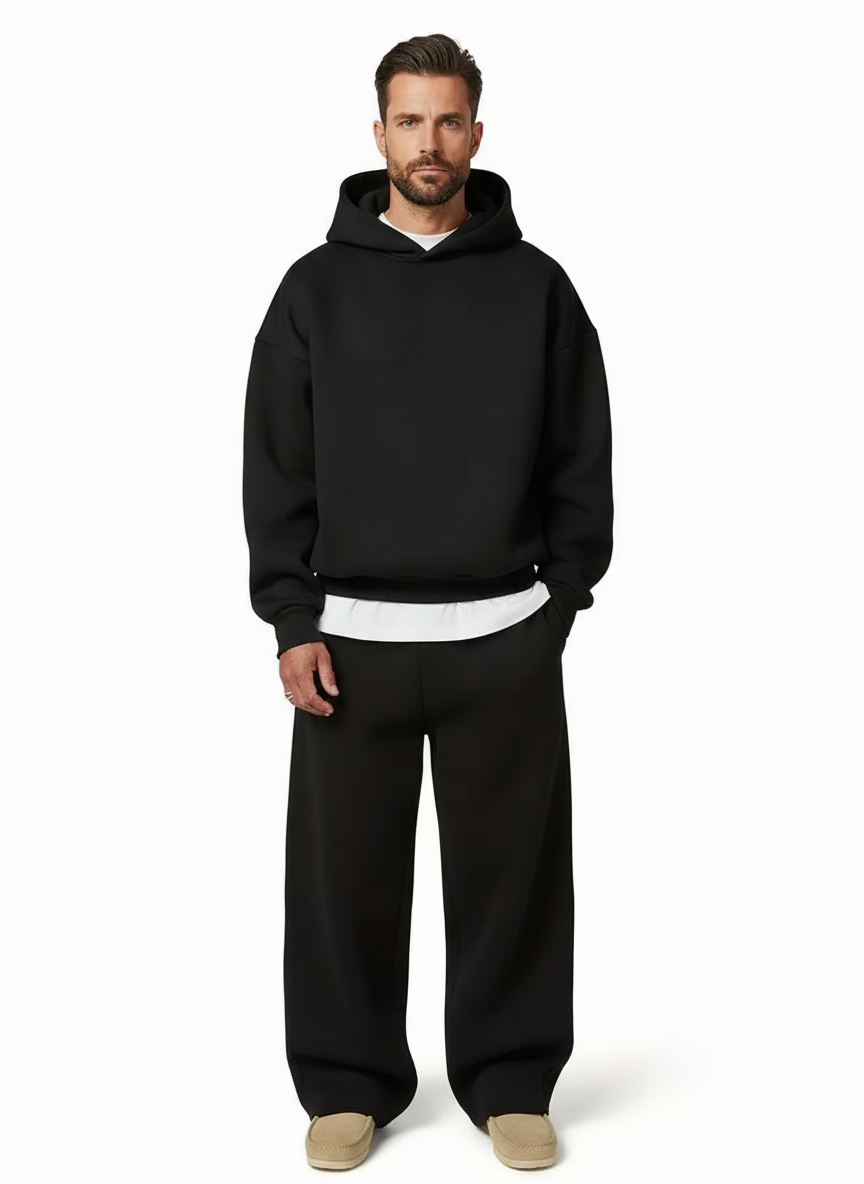Ensemble jogging homme hoodie pantalon droit coordonné confort